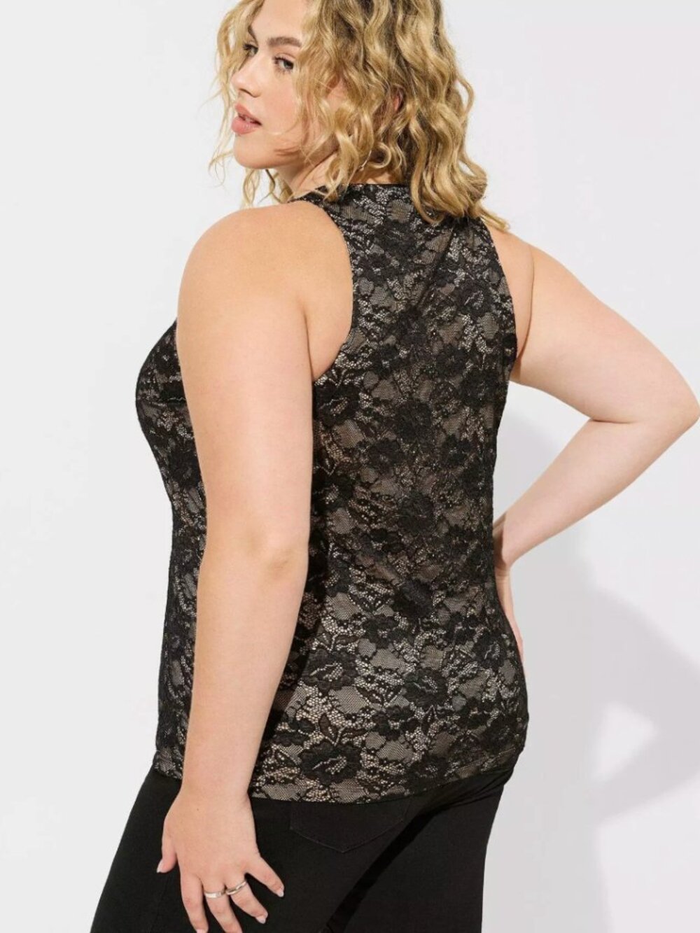 NWT Torrid Stretch Lace High Neck Tank Size 2 - Picture 6 of 6